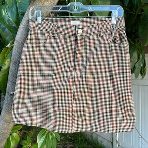 Brandy Melville John Galt Brown Plaid mini Skirt!